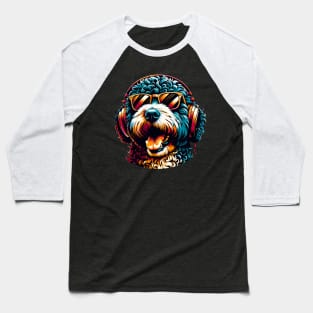 Spanish Water Dog DJ Beaming with Musical Joy Baseball T-Shirt